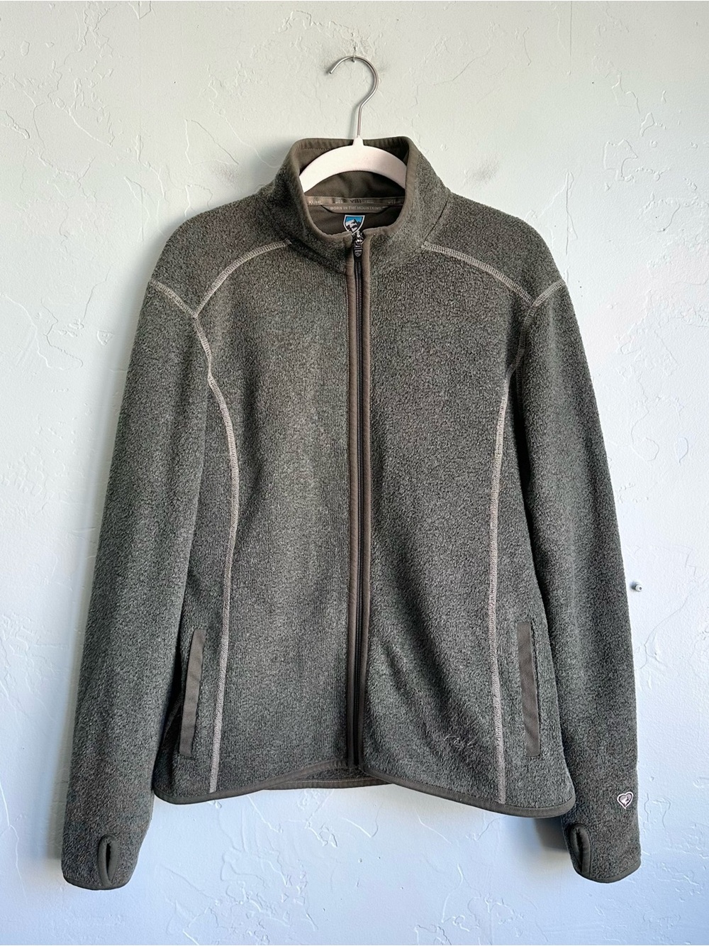Kuhl Women Green Alfpaca Fleece Full-Zip Jacket Medium Outdoor Camping Gorpcore